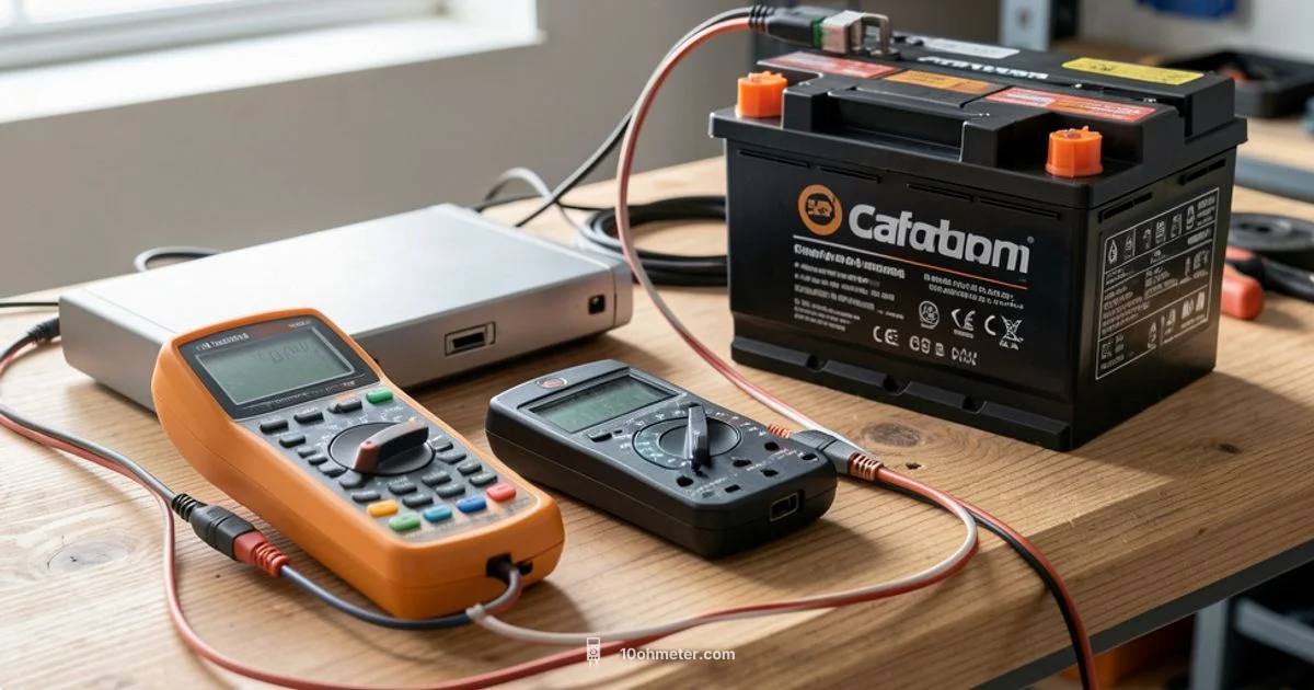 Battery Test with DMM - 10ohmeter